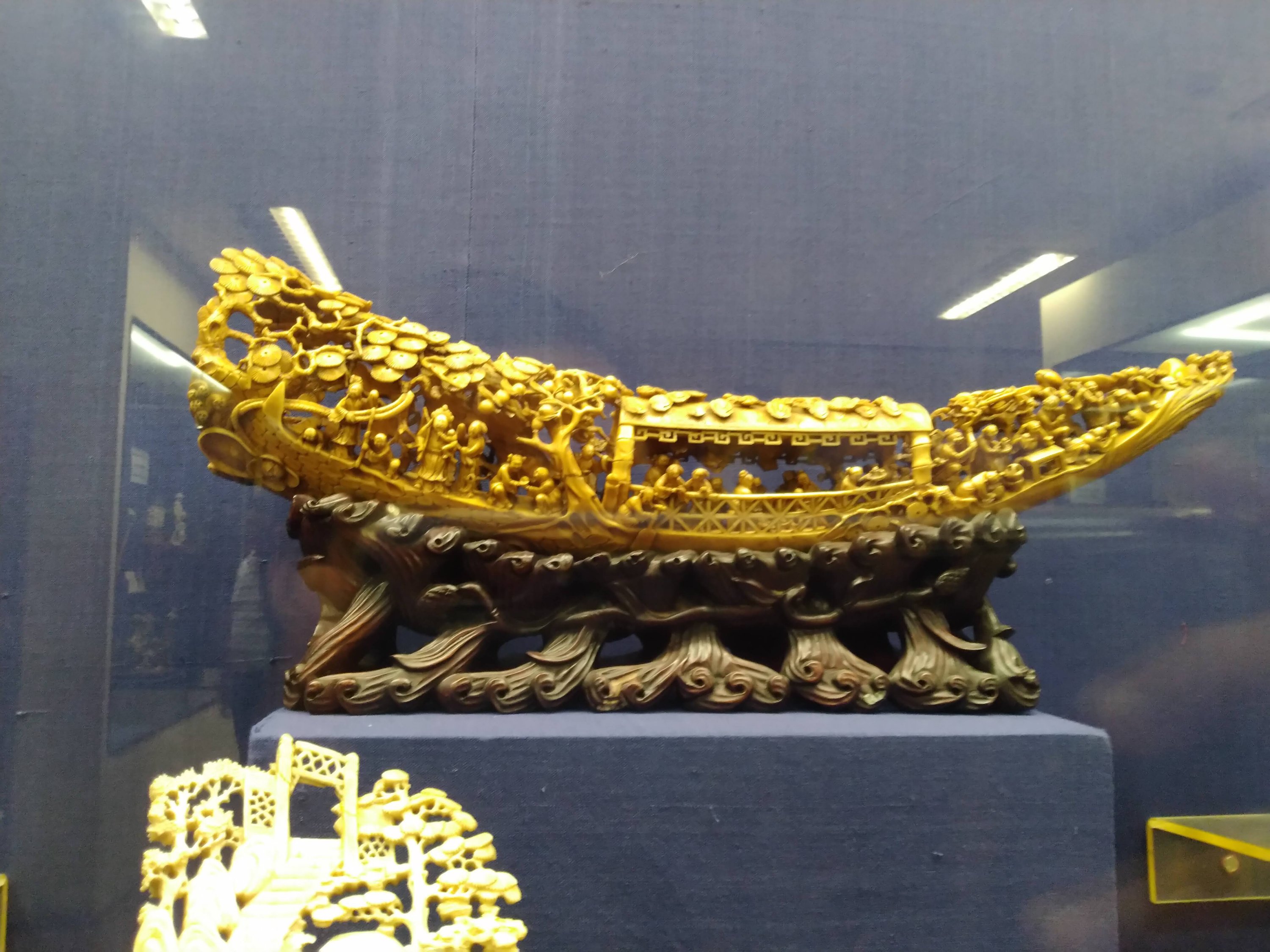 Ivory carving boat