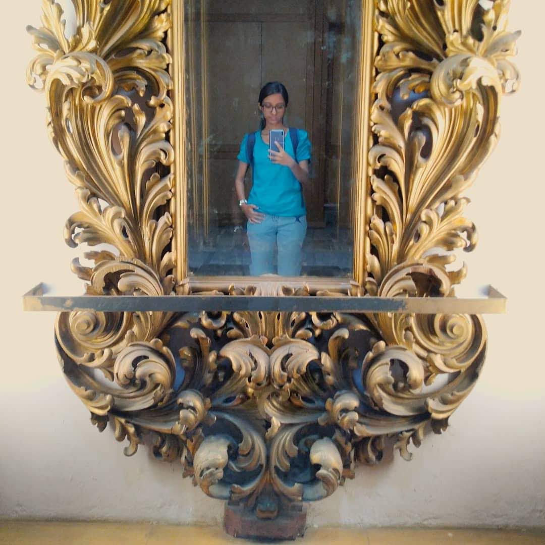 Full length ancient mirror